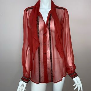 French Connection long sleeved see-through blouse